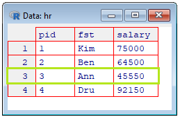 Data Frame as Grid